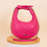 Alamki Bella Fuchsia Bag & MUSC Oud Musc Perfume with Pink Roses Bouquet
