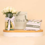Flora Scarf with Vase of 20 Roses