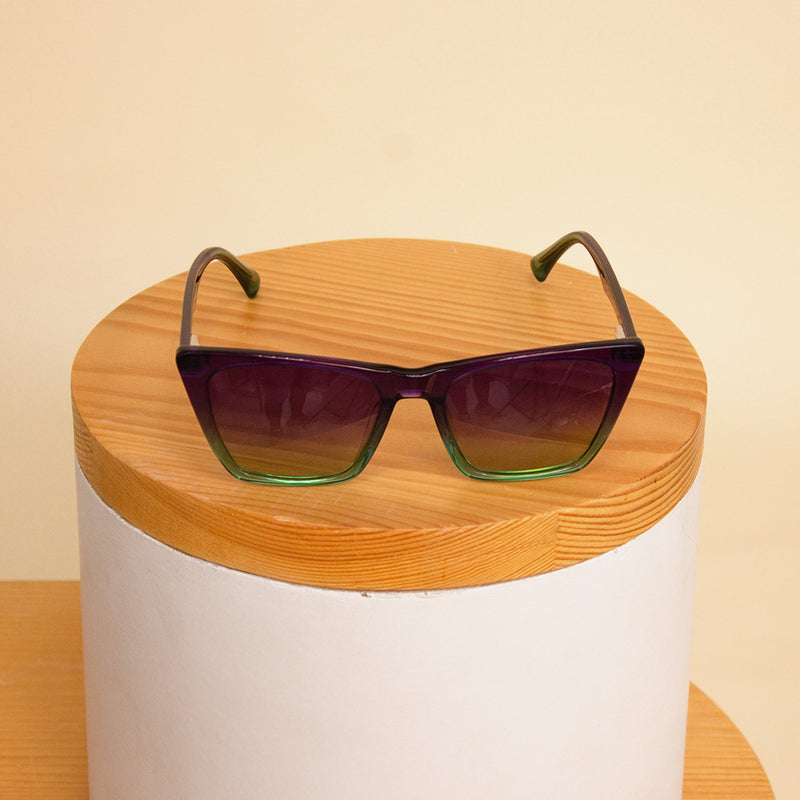 Sedrak Gradient Frame Sunglass – Purple & Green