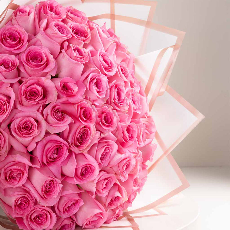 50 Pink Roses bouquet