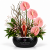 Asser Perfume with Artificial Pink Anthurium Flower Bowl