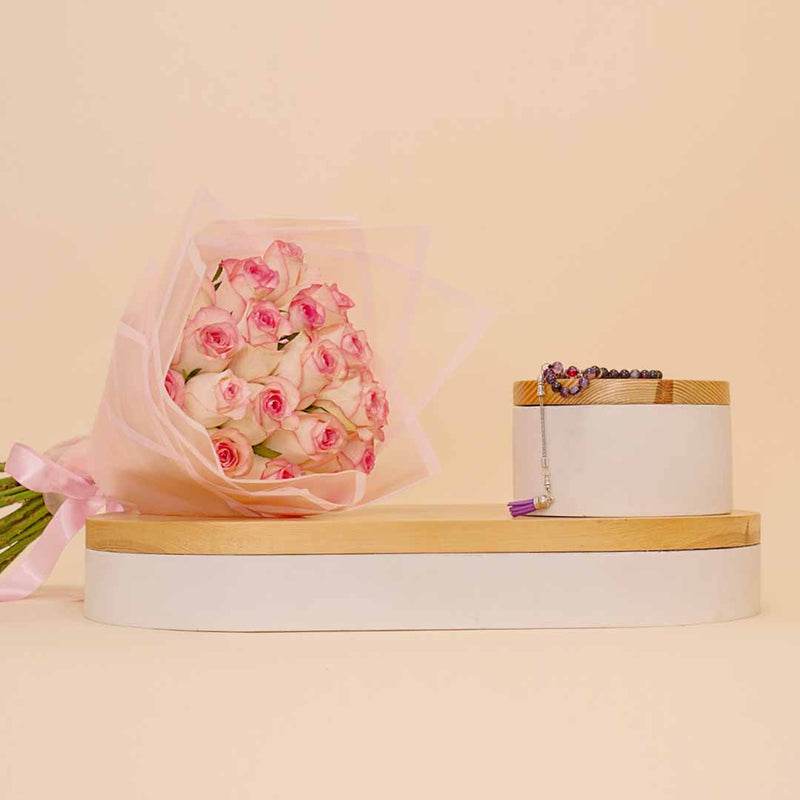Purple Suleimani Rosary & Pink Roses Boutique