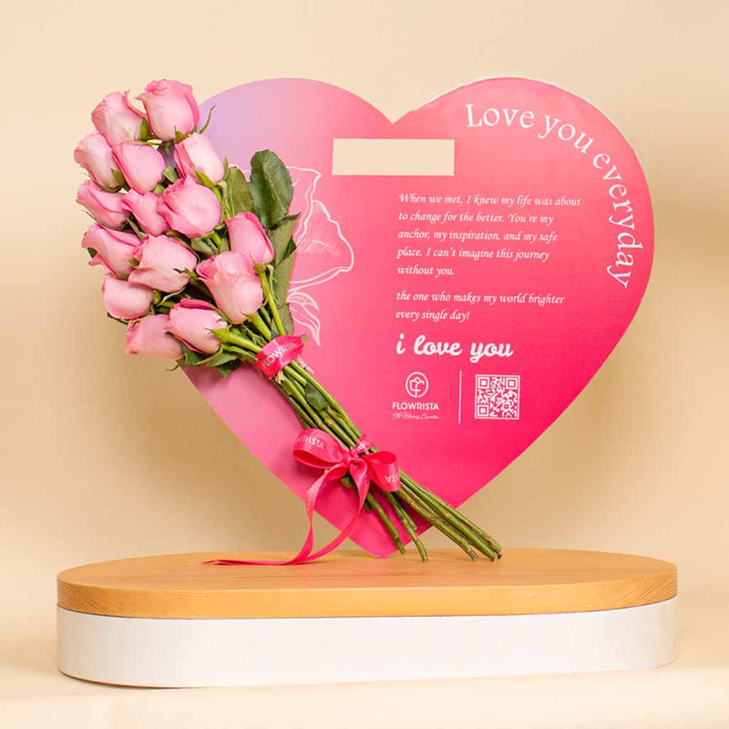 Pink Roses with Heart