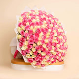 250 Pink And White Roses bouquet