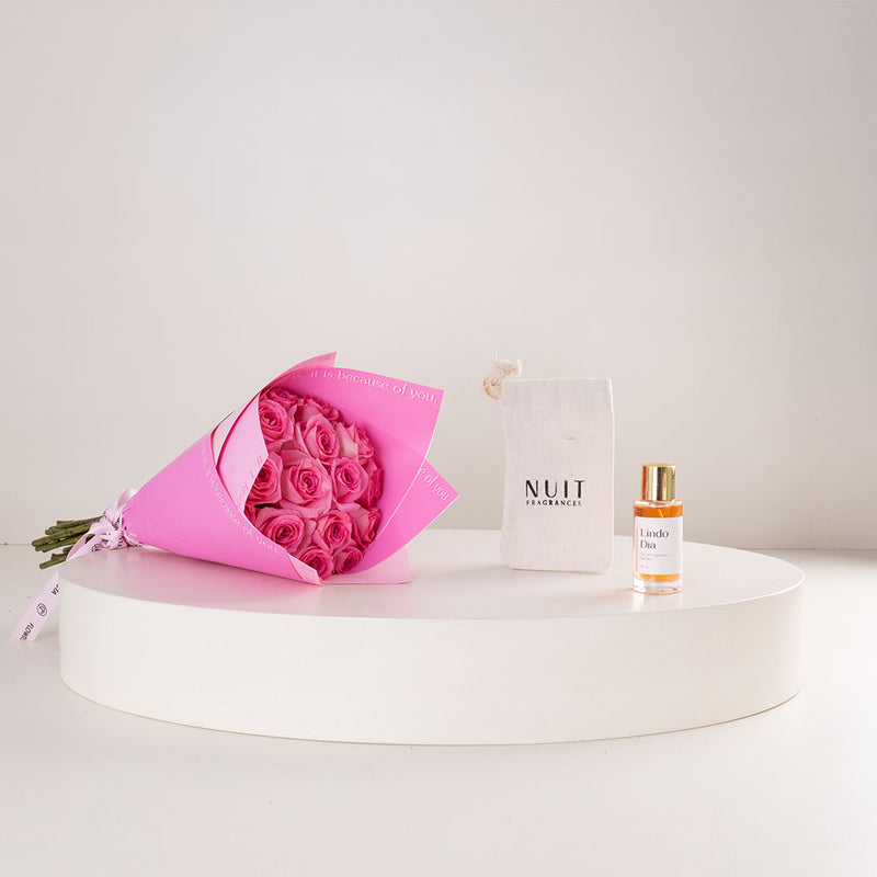 Nuit Lindo Día Eau de Parfum 50ml & Pink Roses Bouquet