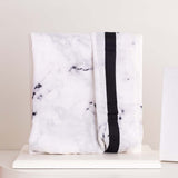 EMMA White Marble Scarf & Red Roses Bouquet