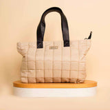 Pavo Beige Tote Bag Handbag & 15 White Roses