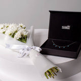 Markiz Rhodium Opal Necklace & 10 White Chrysanthemum Bouquet