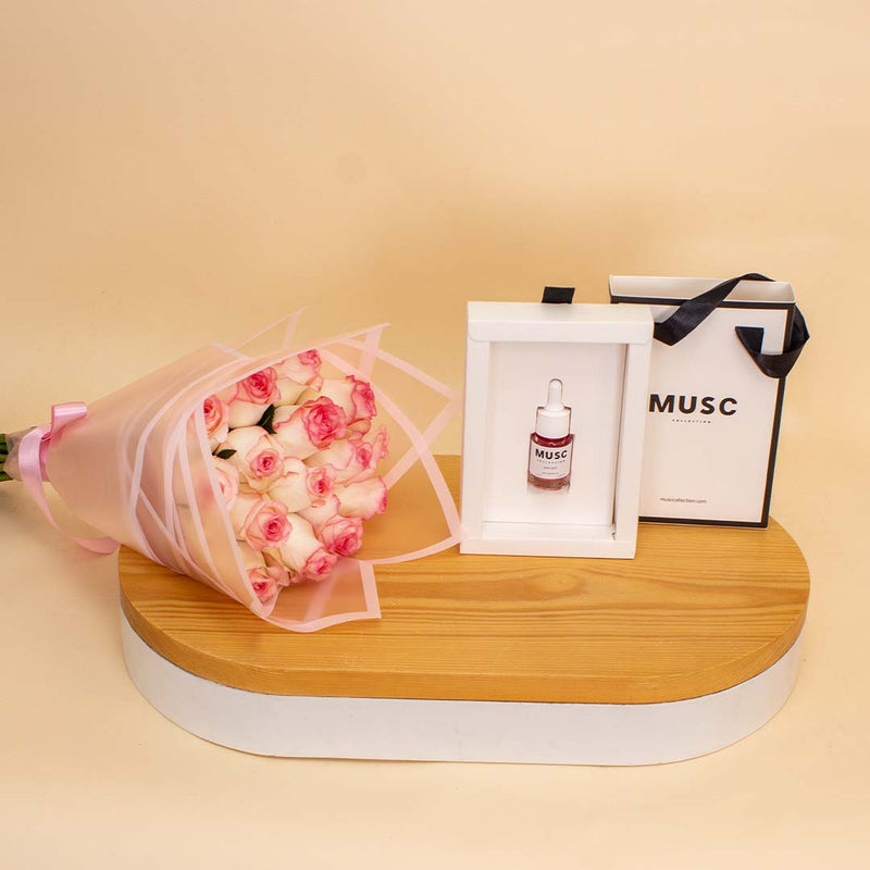 MUSC Pomegranate Musk Oil 10ml & Pink Roses