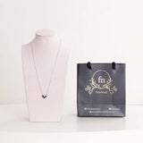 Felizmoda Sparkle Flower Pendant Silver Necklace & Red Roses Bouquet