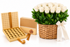 Ain Al Jamal Chocolate Box with Flowrista White Flower Basket