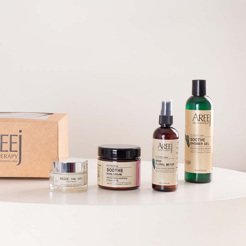 Areej Skincare Gift Bundle & Pink Roses Bouquet