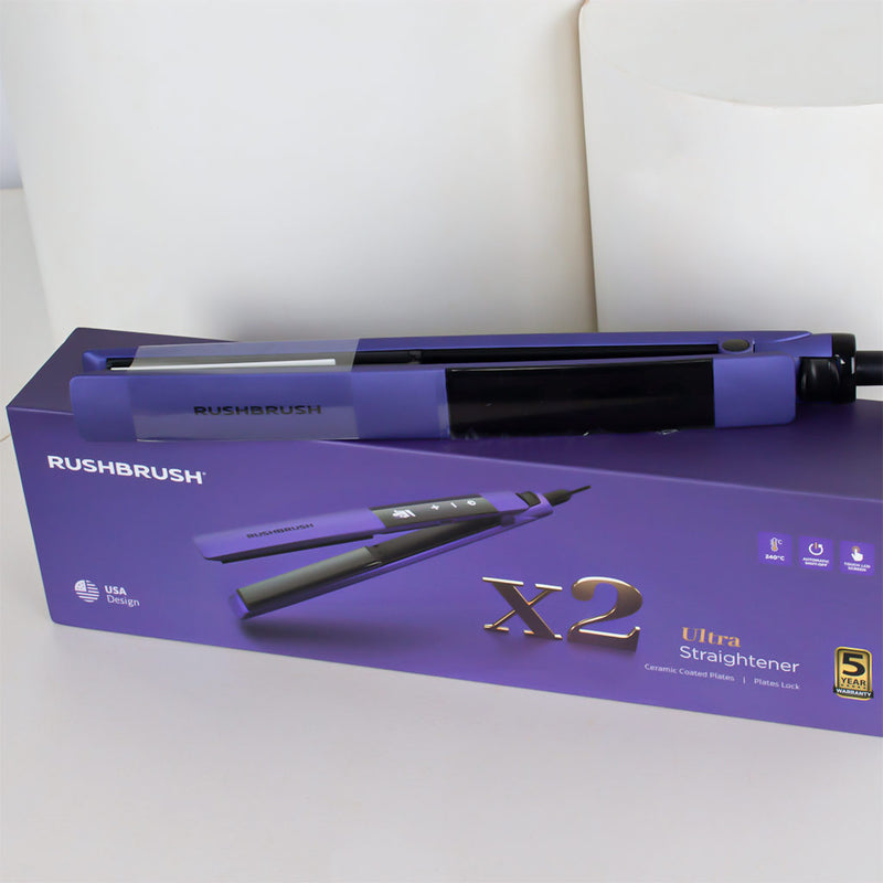 RUSHBRUSH® X2 Ultra Hair Straightener – Ceramic Plates & LCD Touch