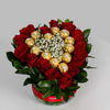 Valentine’s Vase with Red Roses & Ferrero Rocher
