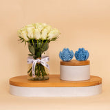 Reflame Jasmine Candle & White Roses Vase