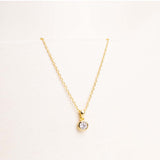 Markiz Thai Silver Gold-Plated Zircon Necklace & Baby Roses & Gypsophila Bouquet