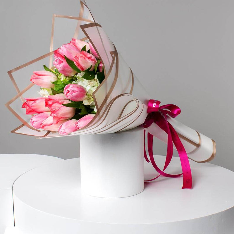 Hand Bouquet with Tulips & Asters