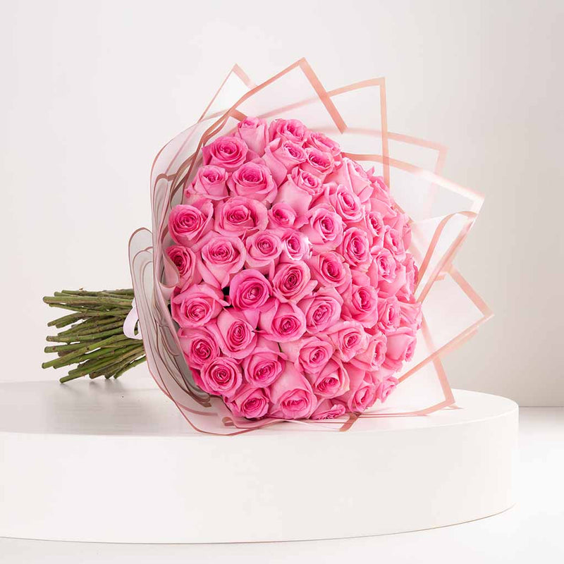 50 Pink Roses bouquet