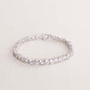 Felizmoda Silver-Tone Tennis Bracelet with Round Zircon Stones