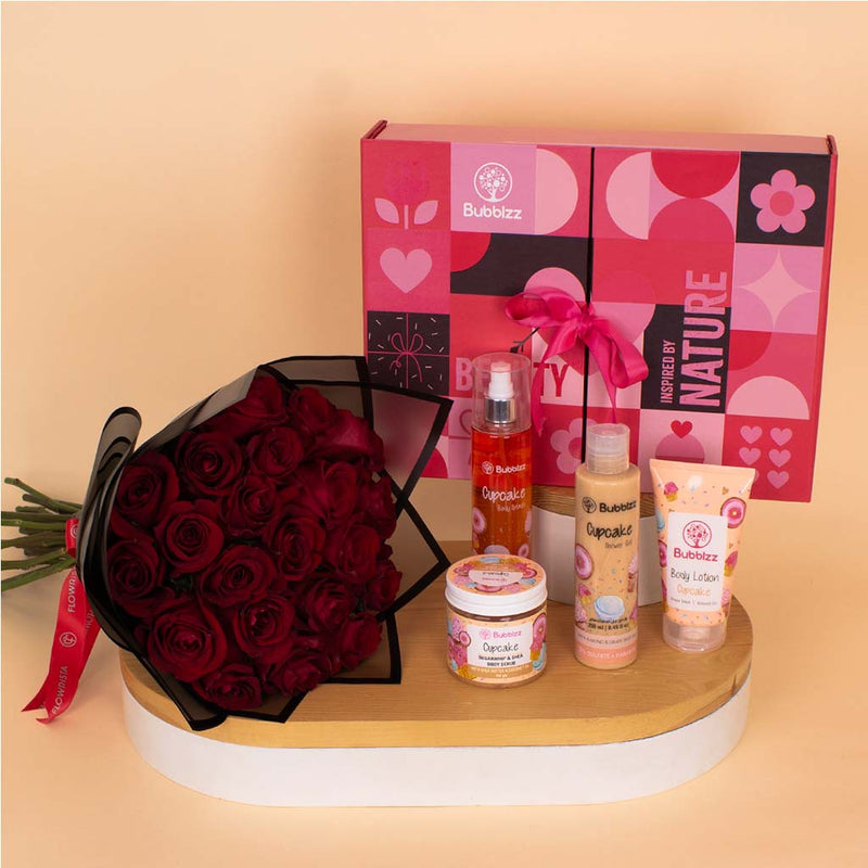 Bubblzz Cupcake Body Care Collection & Red Roses
