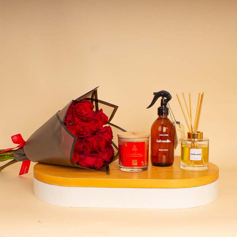 Zaha Home Serenity & Roses Bundle — Spray & Diffuser & Candle