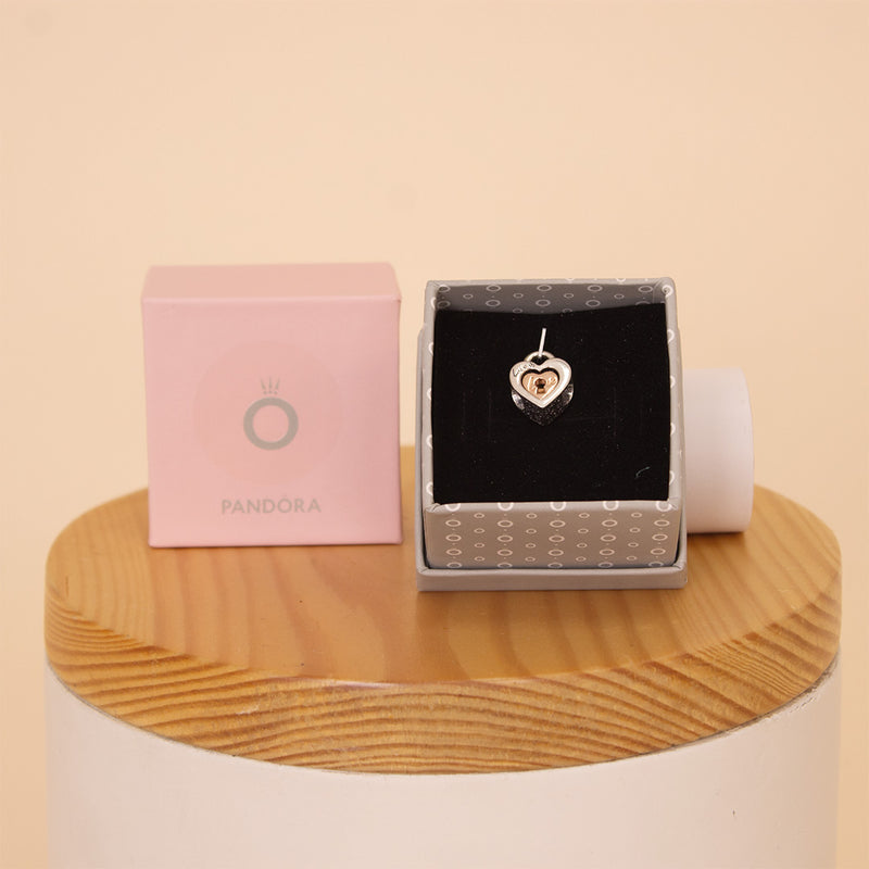 Pandora Two tone Padlock Splittable Heart Charm