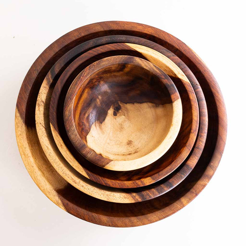 Wudora Wooden Deep Plates Set & Revival Roses Bouquet