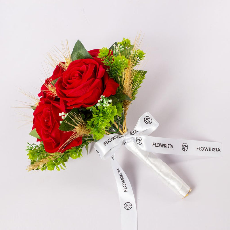 Artificial Red Wedding Bouquet