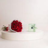 Patchi Chocolate & Bouquet of 20 Red Roses