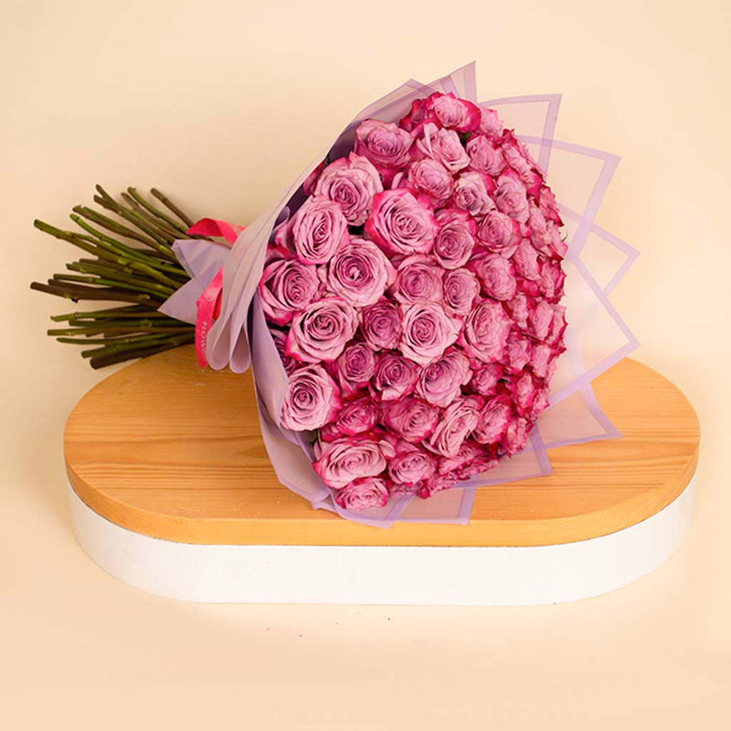 Deep purple 50 roses bouquet