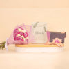 Veloor Layal Scarf | White and Purple Mixed Bouquet