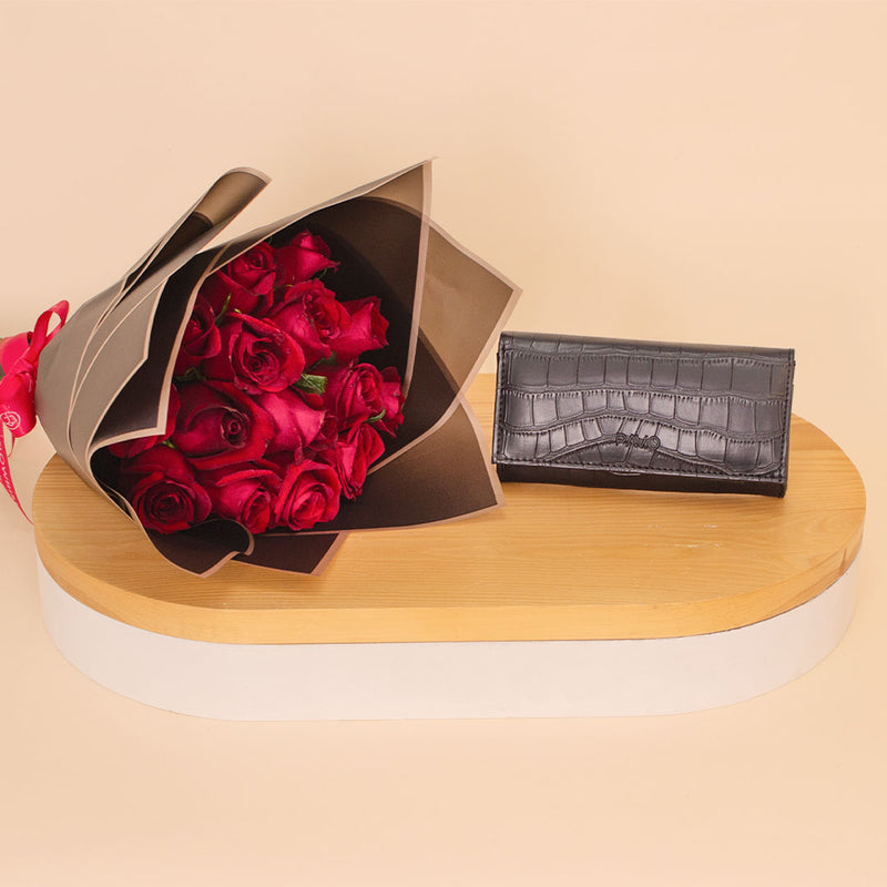 PAVO Black Women’s Wallet & Red Roses Boutique