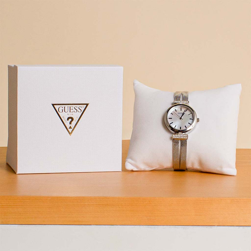Guess Silver Tone Analog Watch