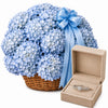 Silvara 3-Stone Ring & Blue Hydrangea Basket