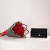 GUESS Women’s Gold-Tone Charm Chain Bracelet & Red Roses Bouquet