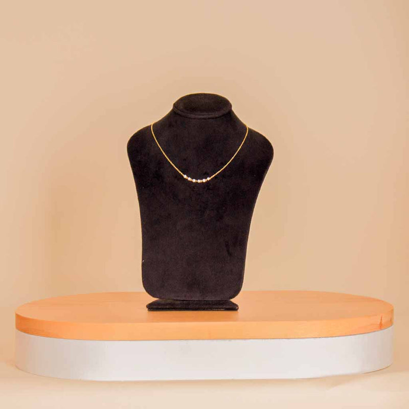 Silver necklace with multiple white stones gold plated