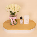 Areej Coco Vanille Eau de Toilette & 15 White Roses Vase