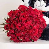 Red Roses & Panda Bear - The Ultimate Romantic Gift