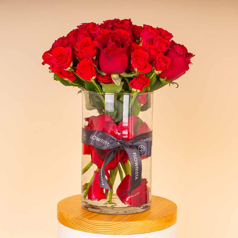 Red Roses & Baby Roses Vase