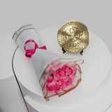 Special Gift | Copper Mom Shield & 20 Pink Roses