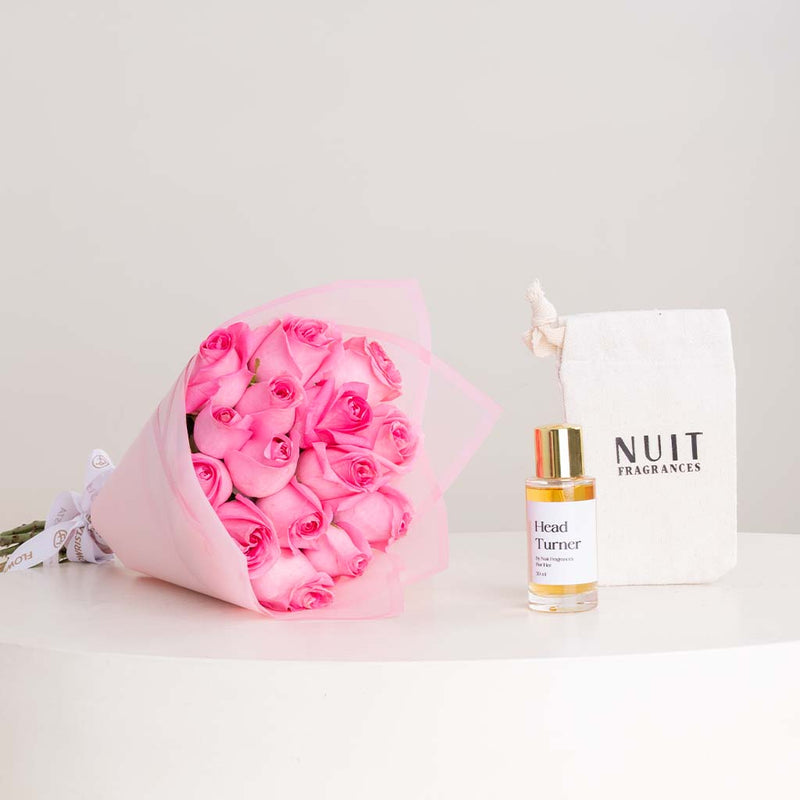 Nuit Fragrances Head Turner 50ml & Pink Roses Bouquet