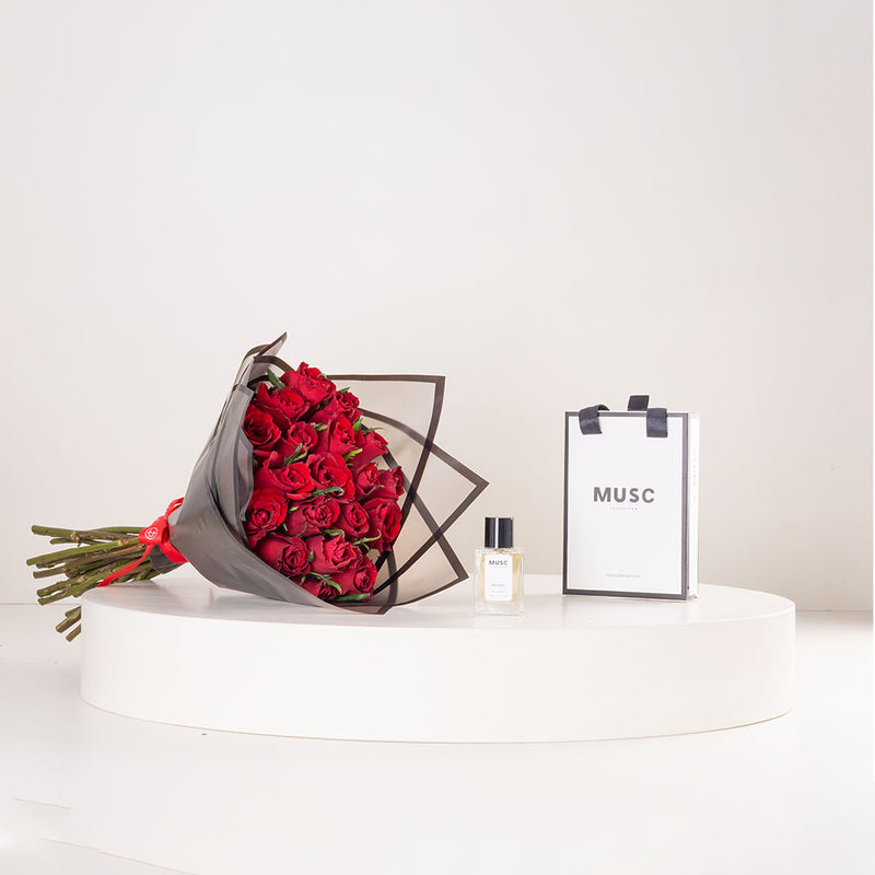 MUSC Miss Musc 30ml & Red Roses Bouquet