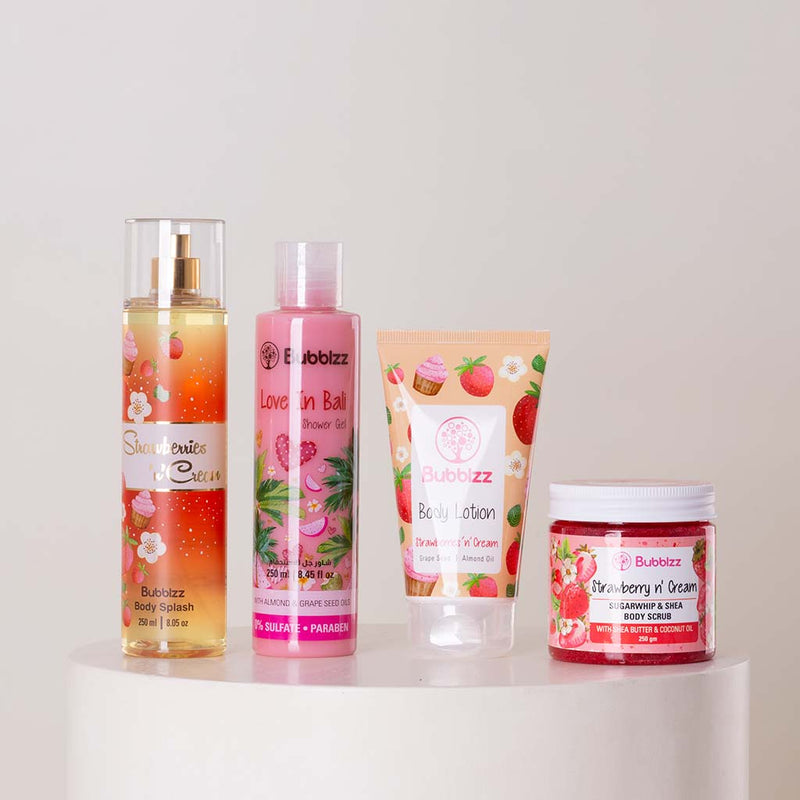 Bubblzz Strawberry Body Care Collection