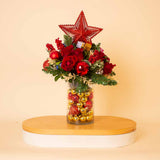 Festive New Year Roses Vase