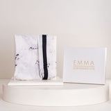 EMMA White Marble Scarf & Quiet Love Bouquet
