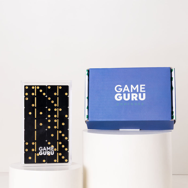 Game Guru Acrylic Dominoes Black & Gold