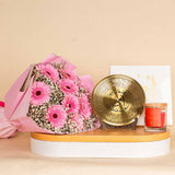 Mother Golden Shield And Roses And Candle