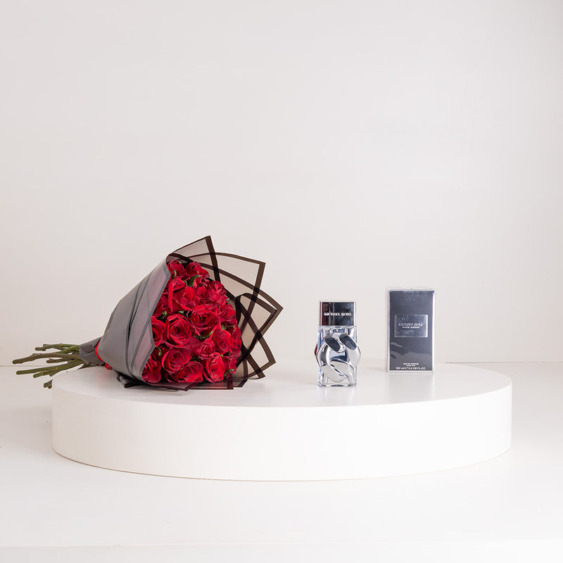 Michael Kors Pour Homme Eau de Parfum & Red Roses Bouquet