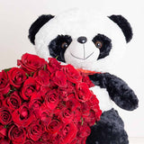 Red Roses & Panda Bear - The Ultimate Romantic Gift