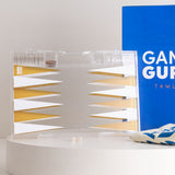 Game Guru White & Gold Acrylic Tawla Set & Red Roses Bouquet